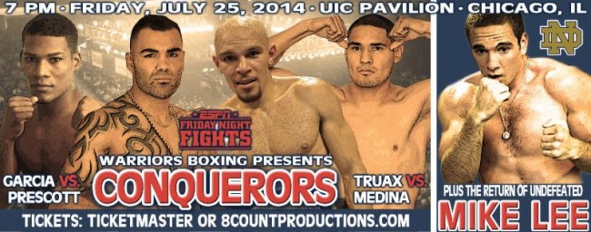 Undercard Announced for ‘Conquerors’, ESPN Friday Nights Fights Tripleheader at UIC Pavilion This Friday, July 25