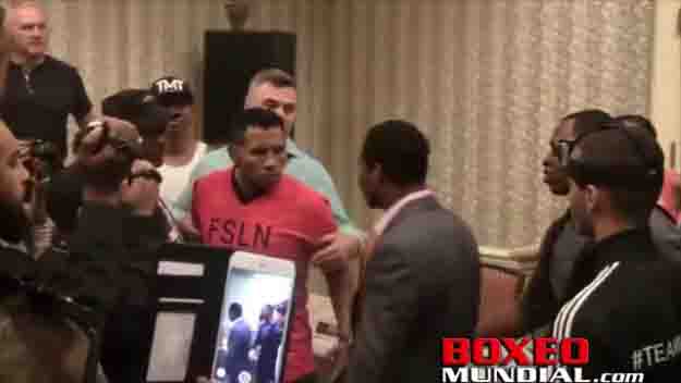 Video: Shane Mosley and Ricardo Mayorga almost come to blows at pre fight face off